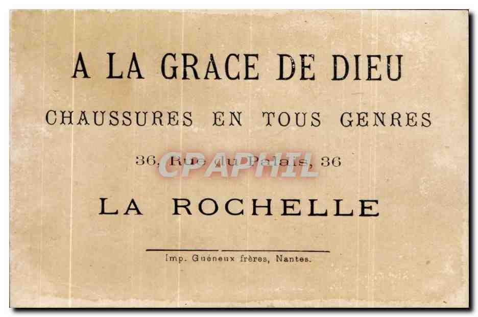 Chromo A la grace de Dieu La Rochelle  — Rückseite
