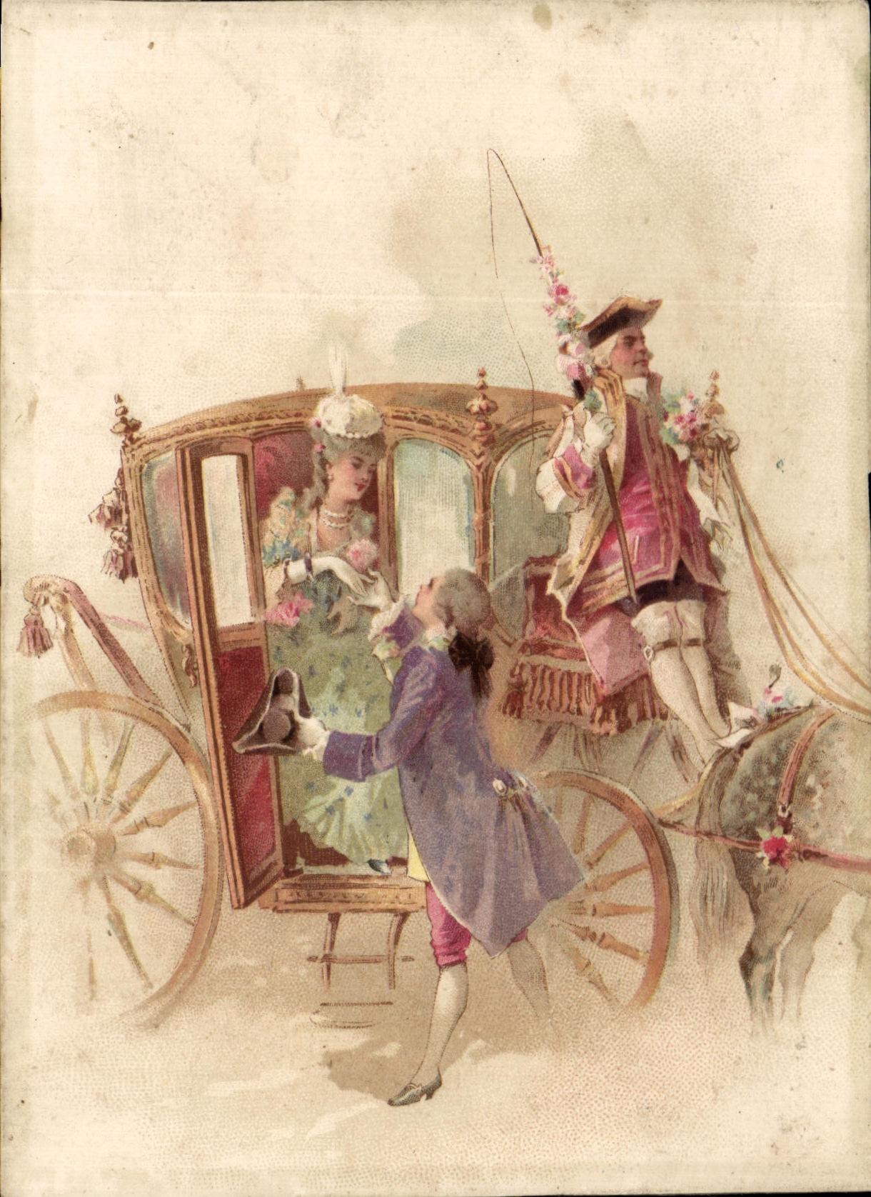 Scène de carrosse — Époque XVIIIe — Éditeur non identifié