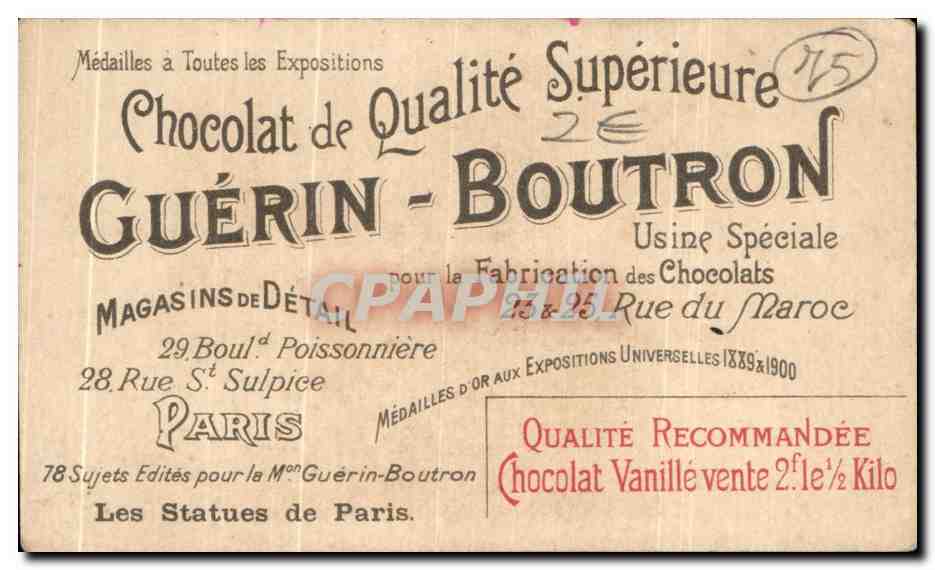 Chromo Chocolat Guerin Boutron Boulevard St Germain Paris Broca Anthropologie  — Rückseite