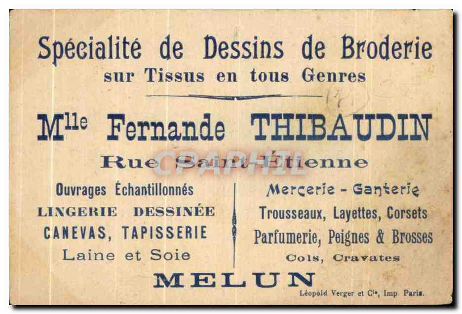 Chromo Fernande Thibaudin Melun Pierson — Verso
