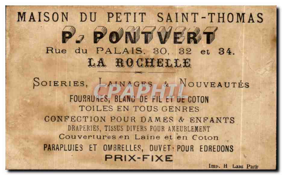 Chromo Pontvert La Rochelle Enfants Chasseur lapins — Rückseite