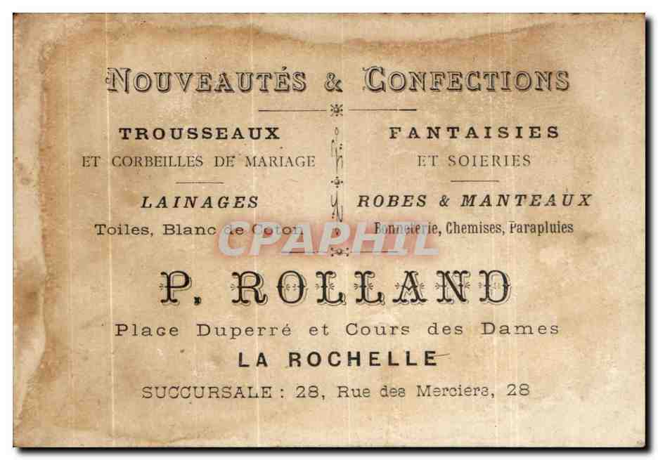 Chromo Rolland La Rochelle Femme de la Feuille Finistere — Rückseite