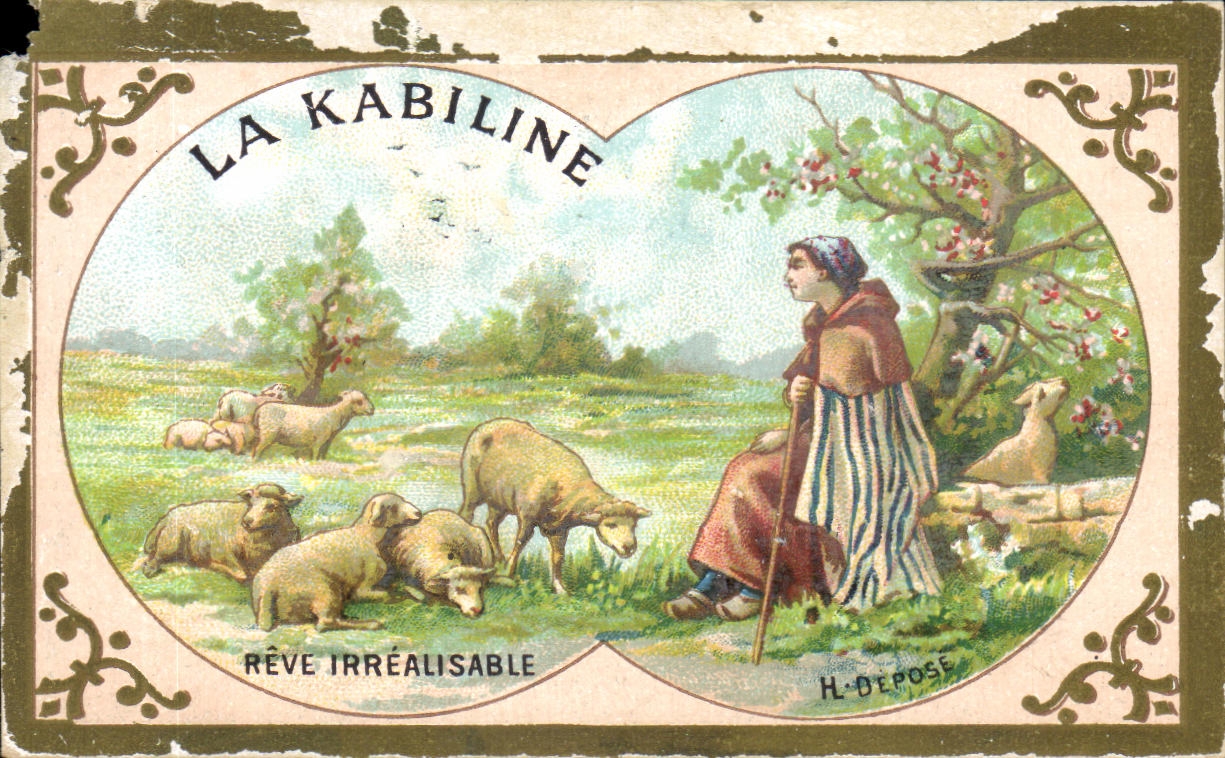 Chromo la kabilline Bergere et moutons 