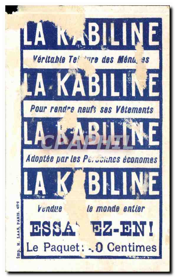 Chromo la kabilline Bergere et moutons  — Verso