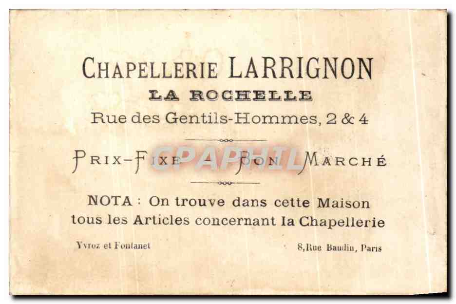 Chromo Larrignon La Rochelle Colibri  — Rückseite