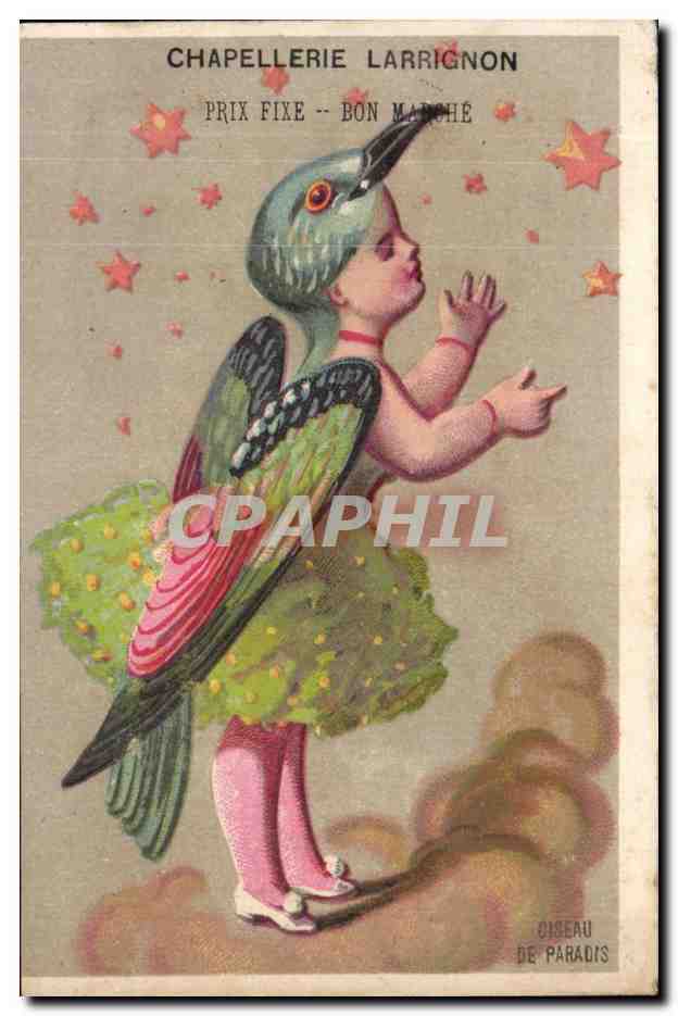 Oiseau de paradis — publicité pour la chapellerie Larrignon — éditeur : Oiseau de Paradis