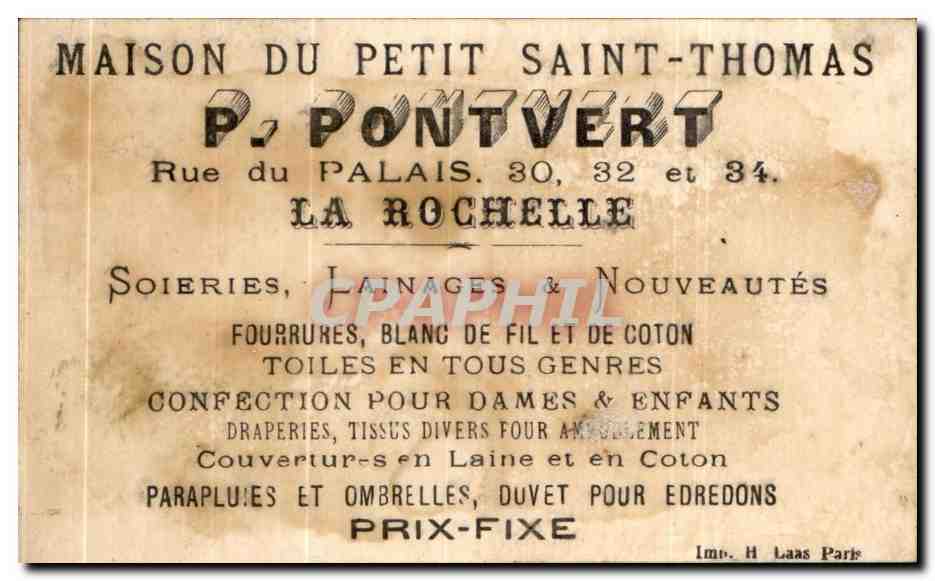 Chromo Pontvert La Rochelle Enfant Poupee — Rückseite