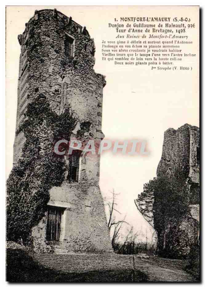 Ruins of Montfort-l'Amaury — Tower of Anne of Brittany, 1498 — Series 1, publisher not visible