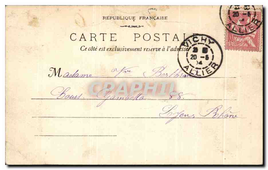 CPA Vichy Le Pont sur l'Allier — Verso