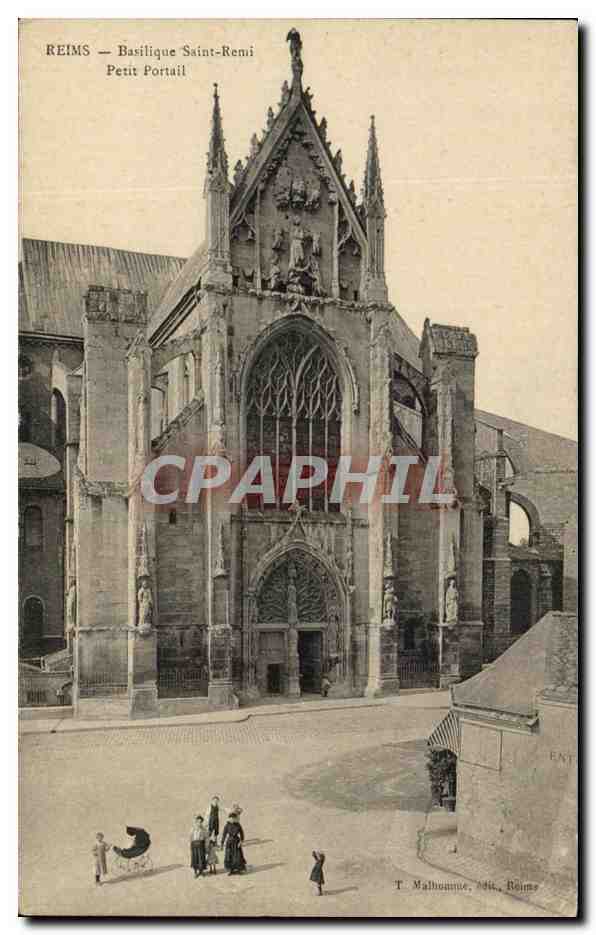 CPA Reims Basilique Saint Remi Petit Portail 