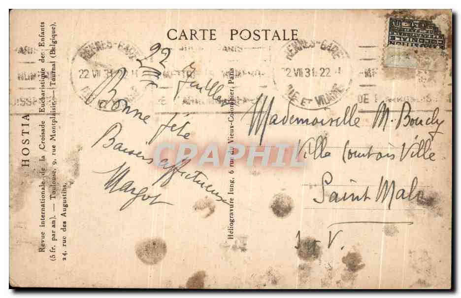 CPA Saint Louis A Jerusalem Cabanel Pantheon Paris  — Rückseite