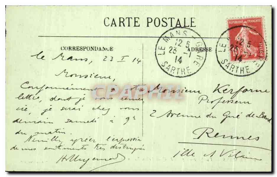 CPA Le Mans Vue Generale Prise du Quai Ledru Rollin  — Rückseite