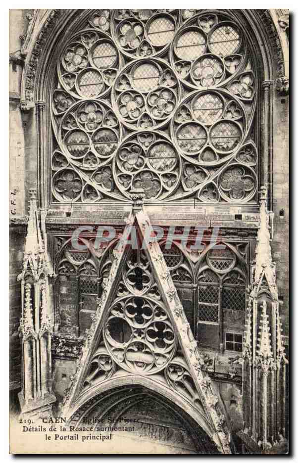 CPA Caen Details de La Rosace Le Portail Principal