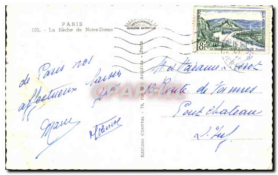 CPA Paris La Fleche de Notre Dame — Verso