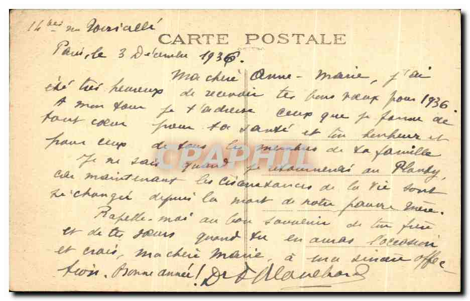 CPA Paris Place de la Bastillie — Rückseite
