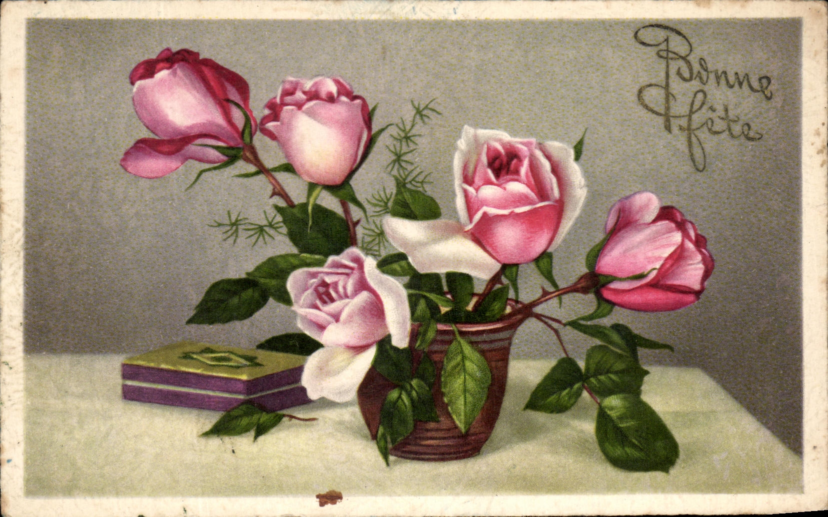 CPA Bonne Fete Fleurs