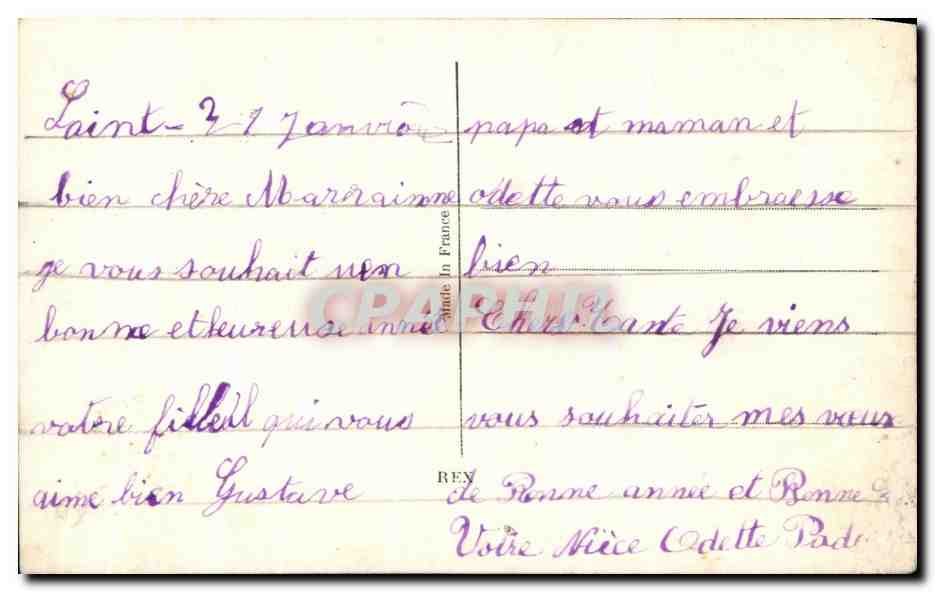 CPA Bonne Annee Enfant — Rückseite
