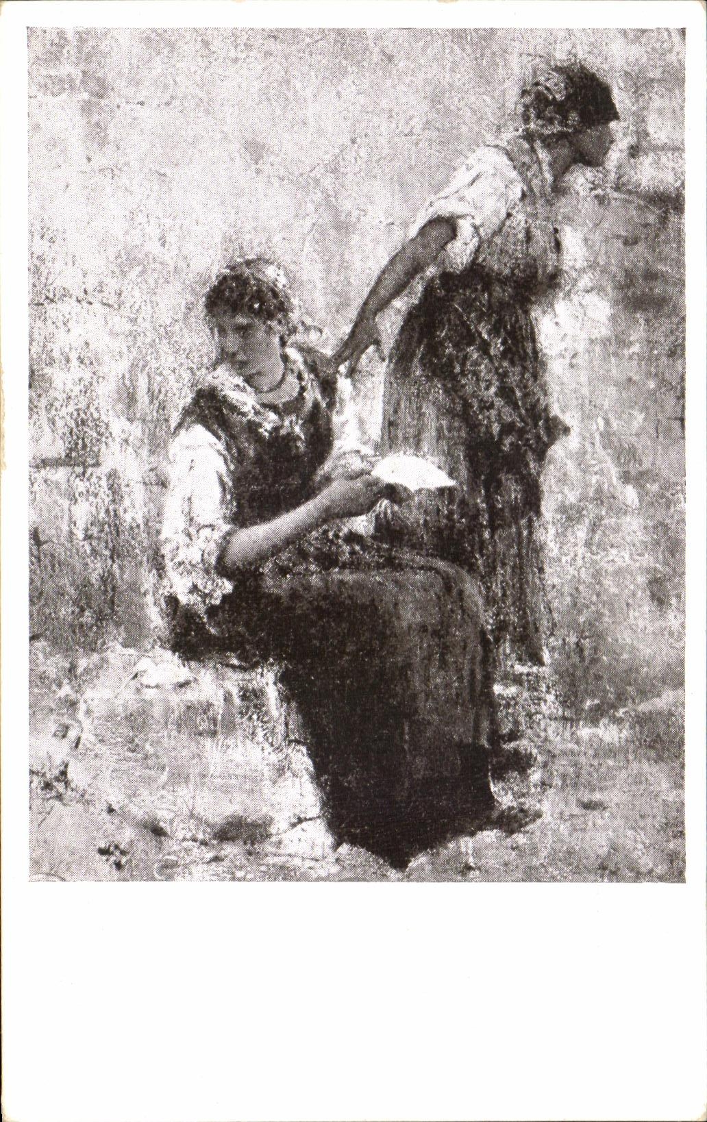 CPA Collana D'Arte Trentina Diretta Wenter Marini Eugenio Prati Il timore