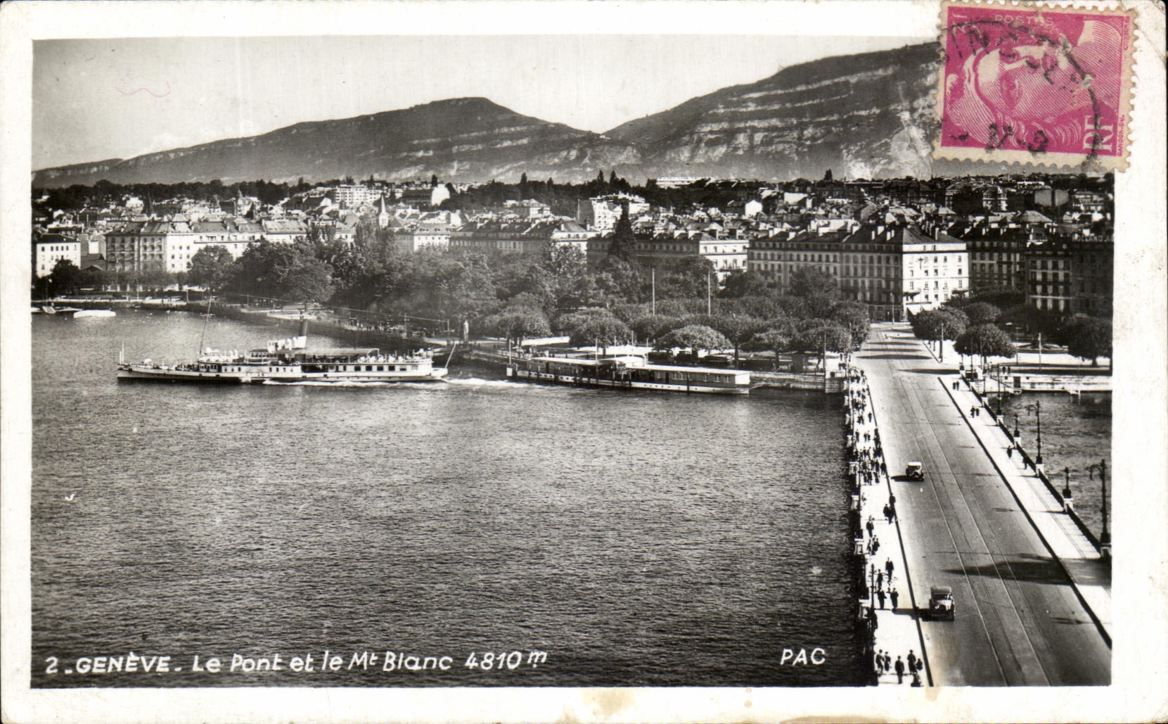 CPA Geneve Le Pont et le Blanc