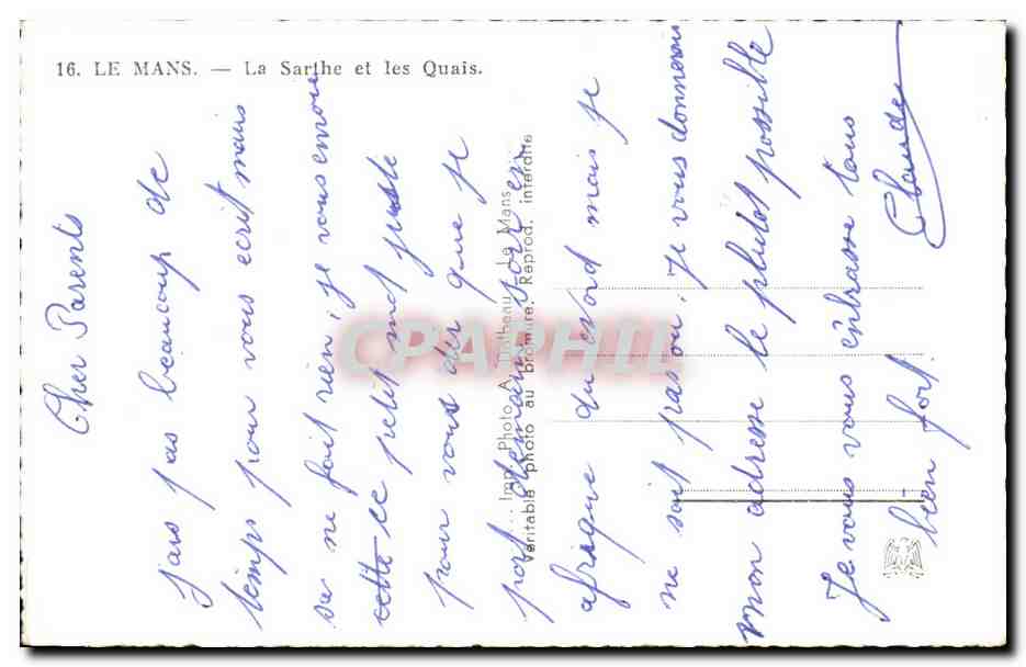 Le Mans — La Sarthe et les Quais — Adol — Verso