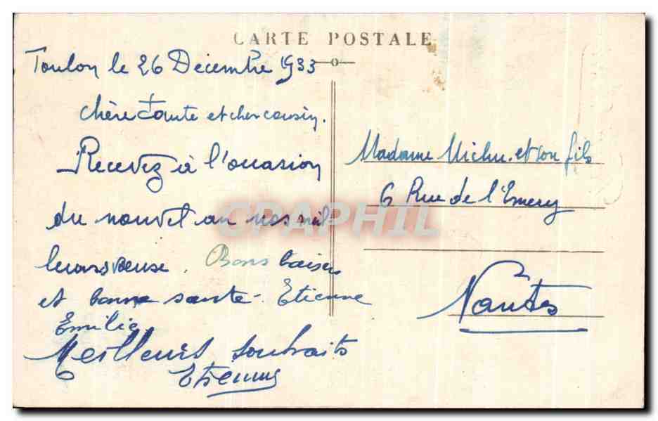 CPA Bonne Annee Oiseaux — Verso