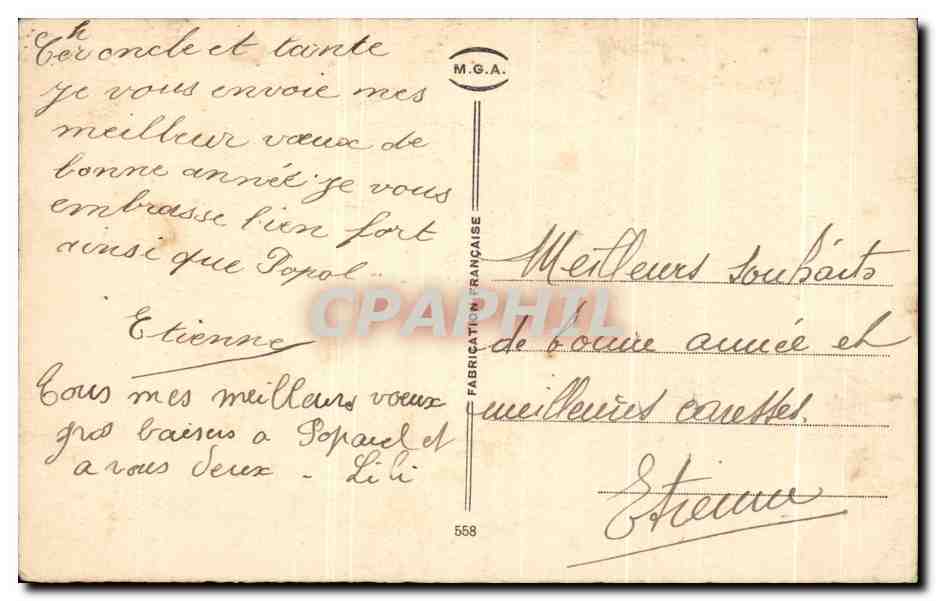 CPA Bonne Annee Fleurs — Verso
