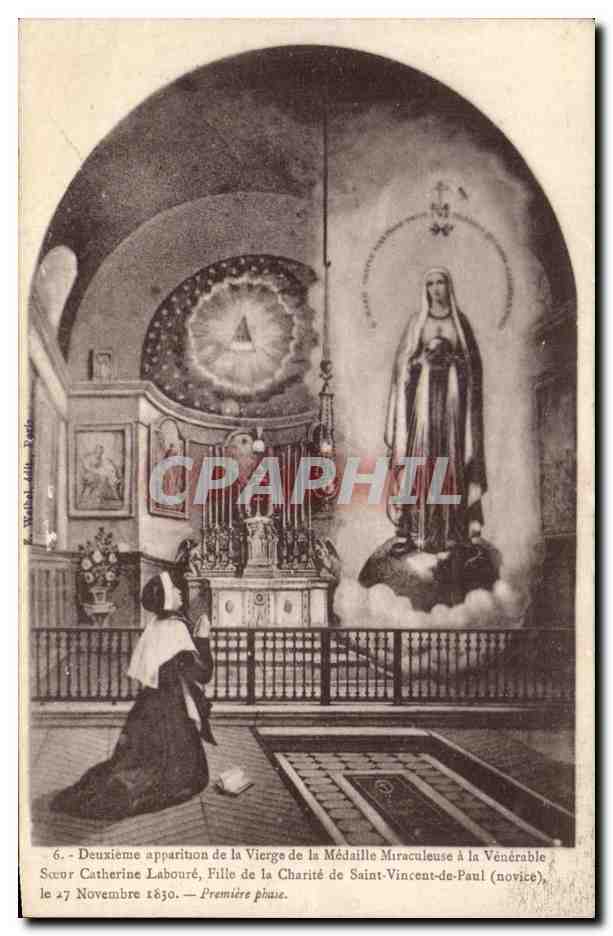 CPA Deuxieme Apparition de la Vierge de la Medaille miraculeuse a la Venerable Soeur Catherine Laboure