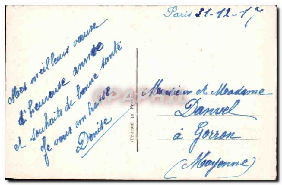 CPA Bonne Annee — Rückseite