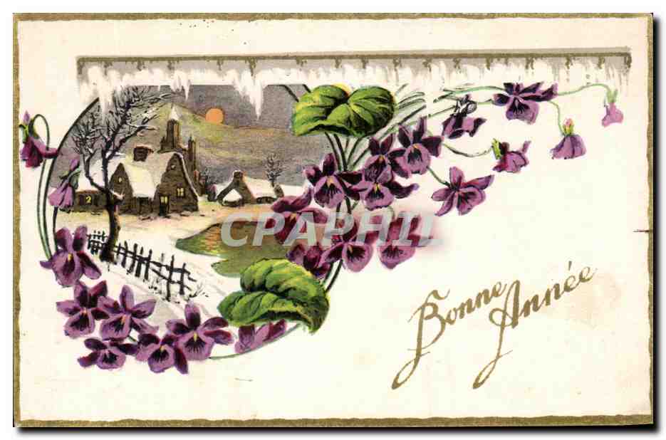 CPA Bonne Annee Fleurs