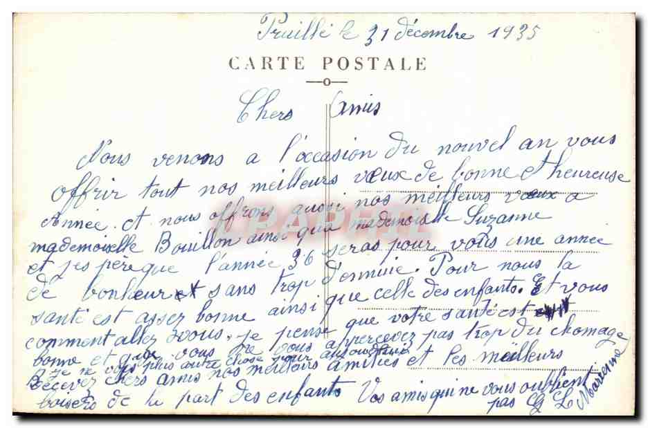 CPA Bonne Annee Fleurs — Rückseite