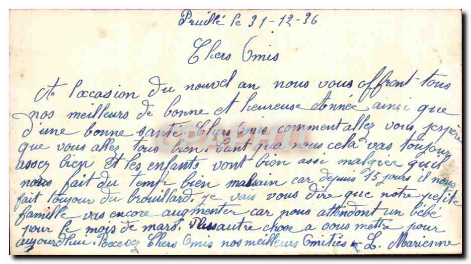 CPA Bonne Annee Fleurs — Rückseite