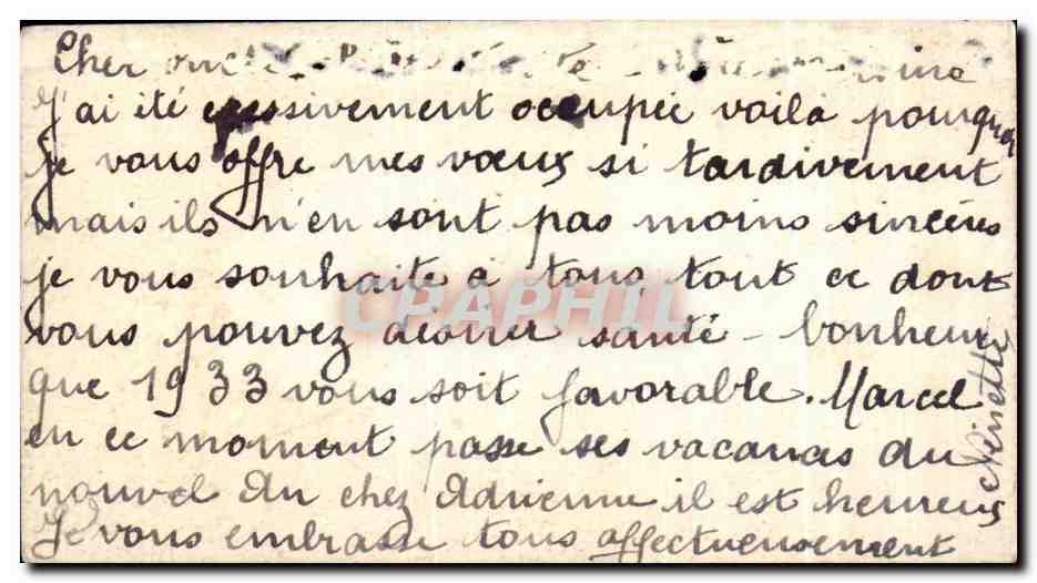 CPA Bonne Annee Fleurs — Verso