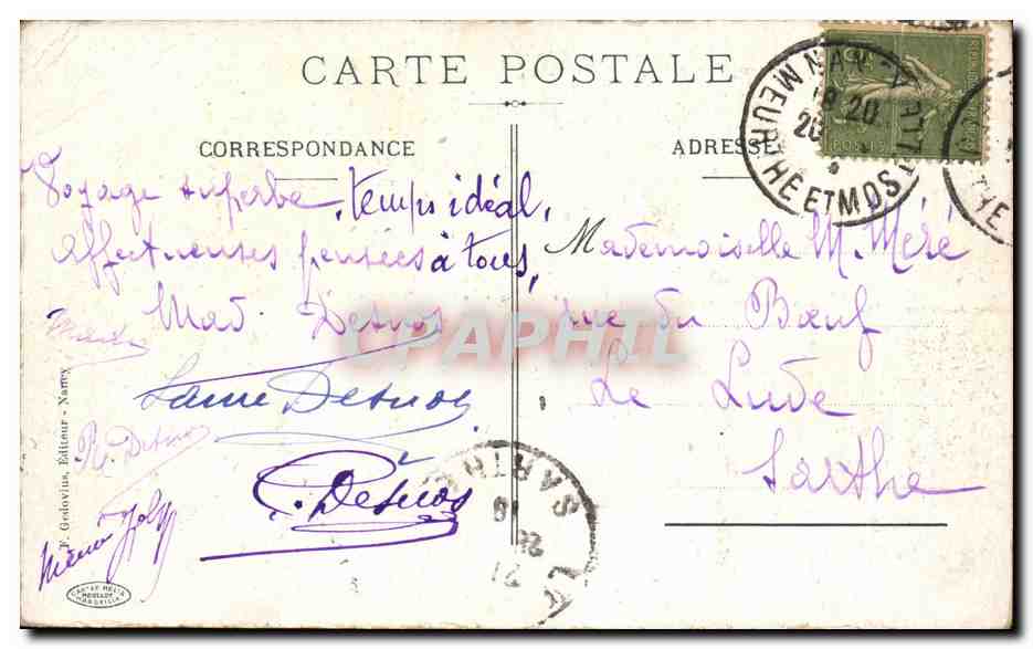 Nancy — Fontaine de Neptune — P. Grédoivius, Verlag, Nr. 8 — Rückseite