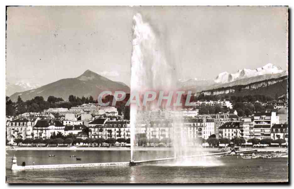 CPA Geneve Le Jet d'eau et le Mont Blanc