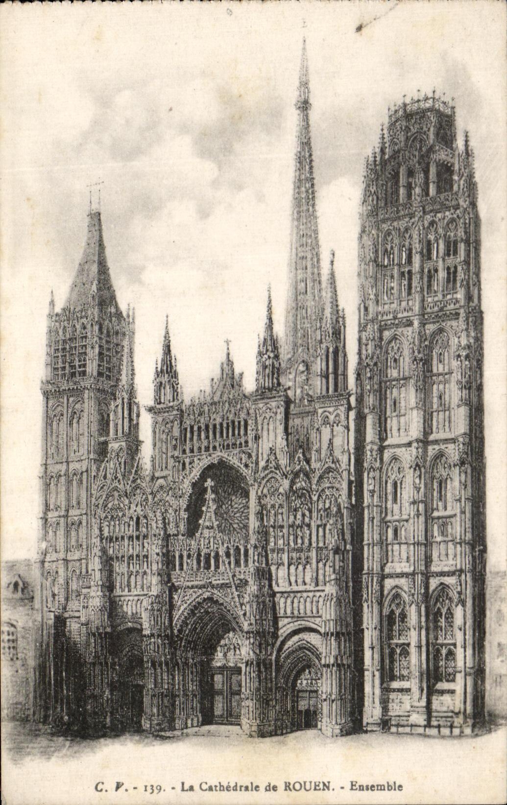CPA La Cathedrale de Rouen Ensemble