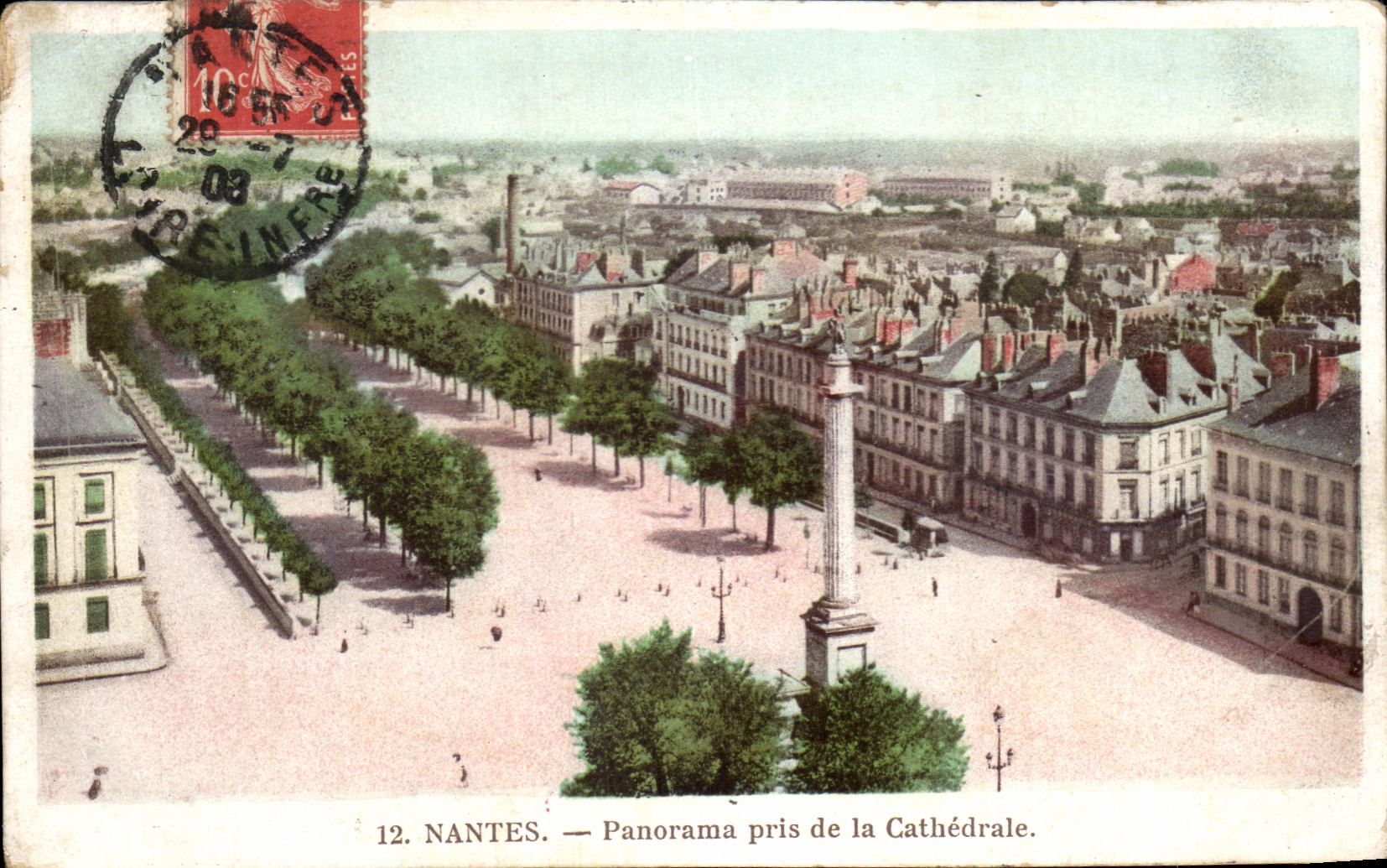 CPA Nantes Panorama pris de la Cathedrale