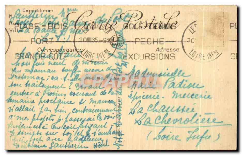 CPA Guerande La Porte De Saille — Rückseite