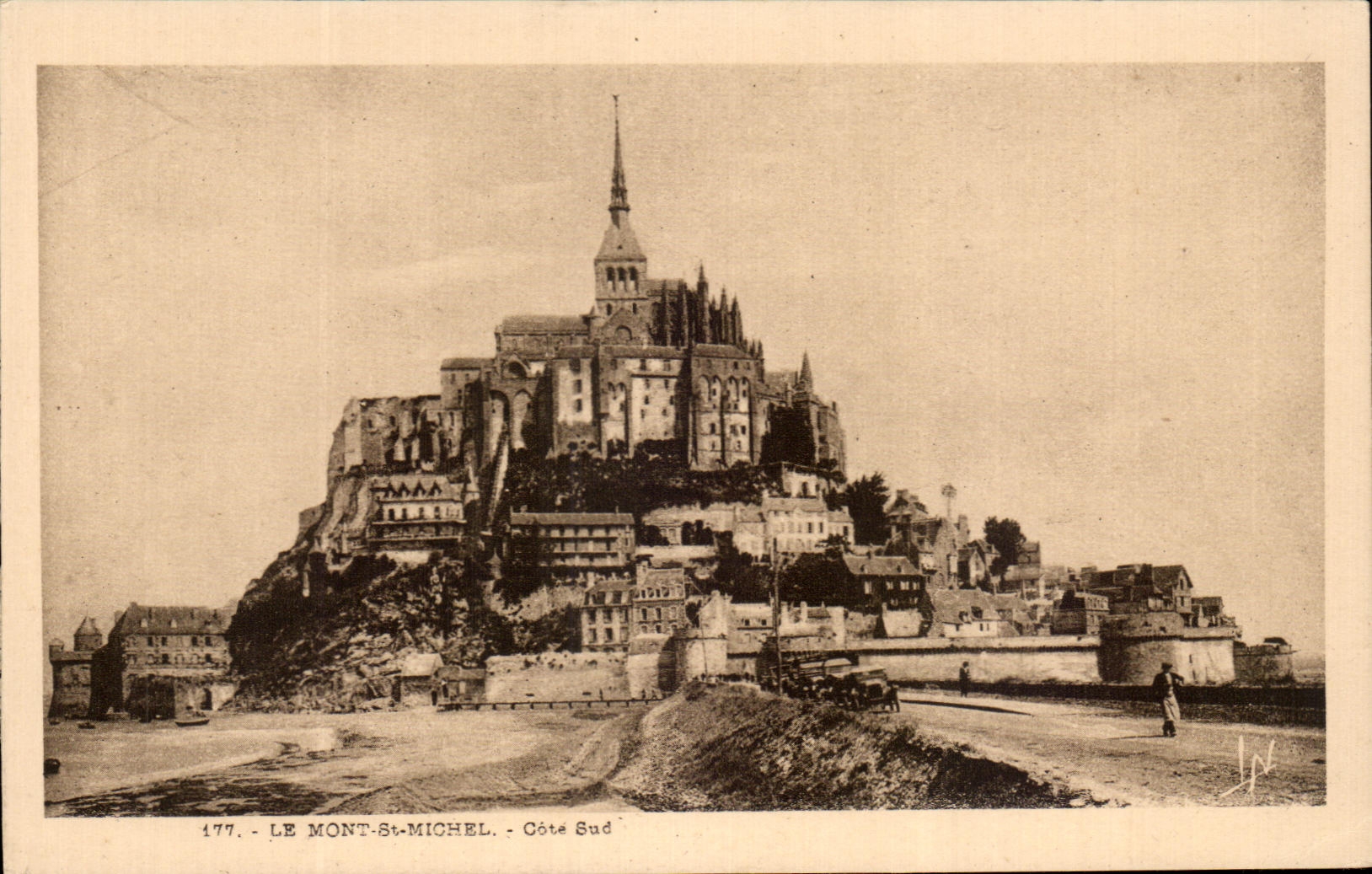 Le Mont-Saint-Michel - Côte Sud — vue panoramique avec éditeur Laurent-Nel, Rennes, n° de série 177