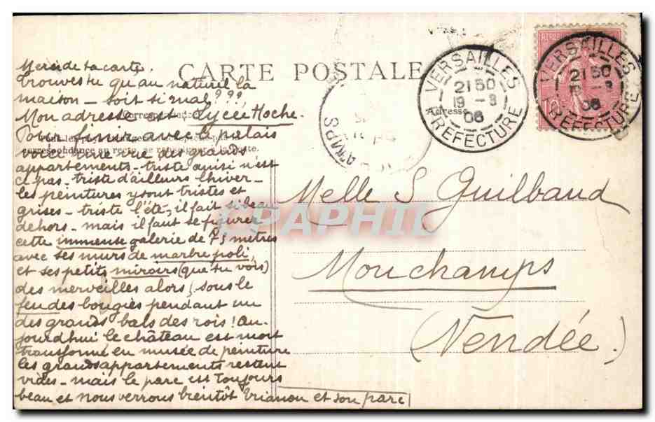 Galerie des Glaces — Palais de Versailles — C.L.C. n°142 — Rückseite