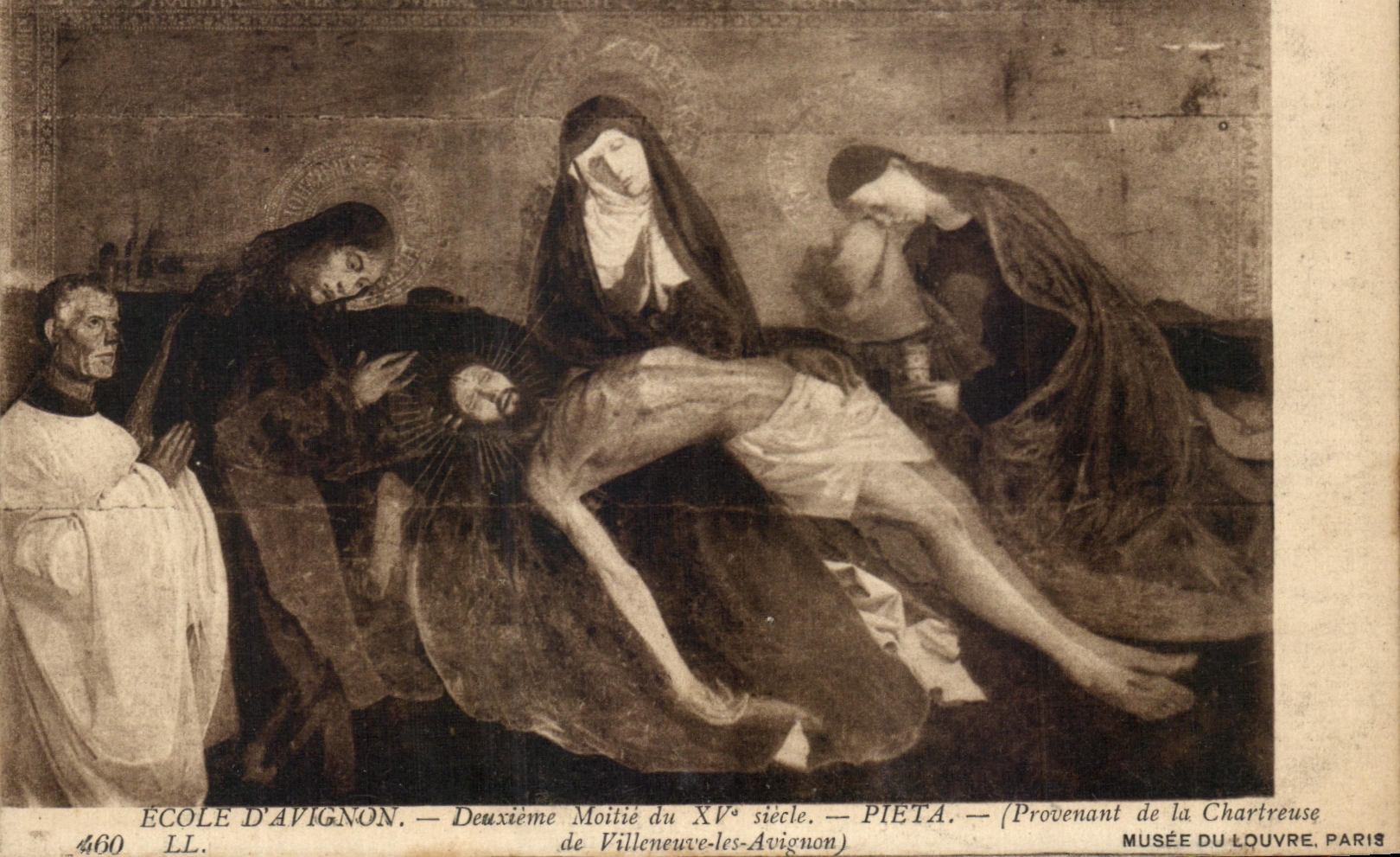 CPA Ecole D'Avignon Deuxieme moitie du 15eme Pieta Provenant de la Chartreuse de Villeneuve les Avignon Musee du Louvre