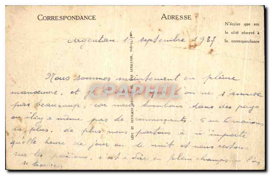 CPA Argentan L'Eglise Saint Martin — Rückseite
