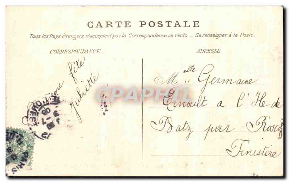 Palacio de Fontainebleau — Antecámara (Grands Appartements) — Editor CPAPHIL n°184 — Reverso