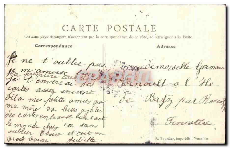 CPA Paris Panorama de Versailles — Rückseite