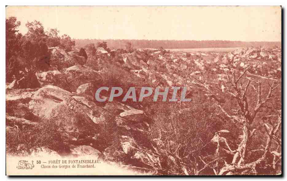 Forêt de Fontainebleau — Chaos der Gorges de Frauchard — unbekannter Verlag, Nr. 50