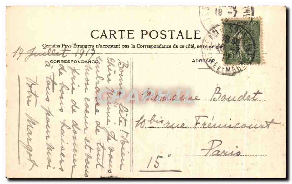 Forêt de Fontainebleau — Chaos der Gorges de Frauchard — unbekannter Verlag, Nr. 50 — Rückseite