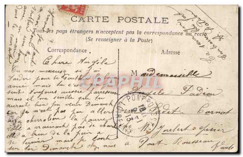 CPA Fantaisie Femme fleurs  — Rückseite