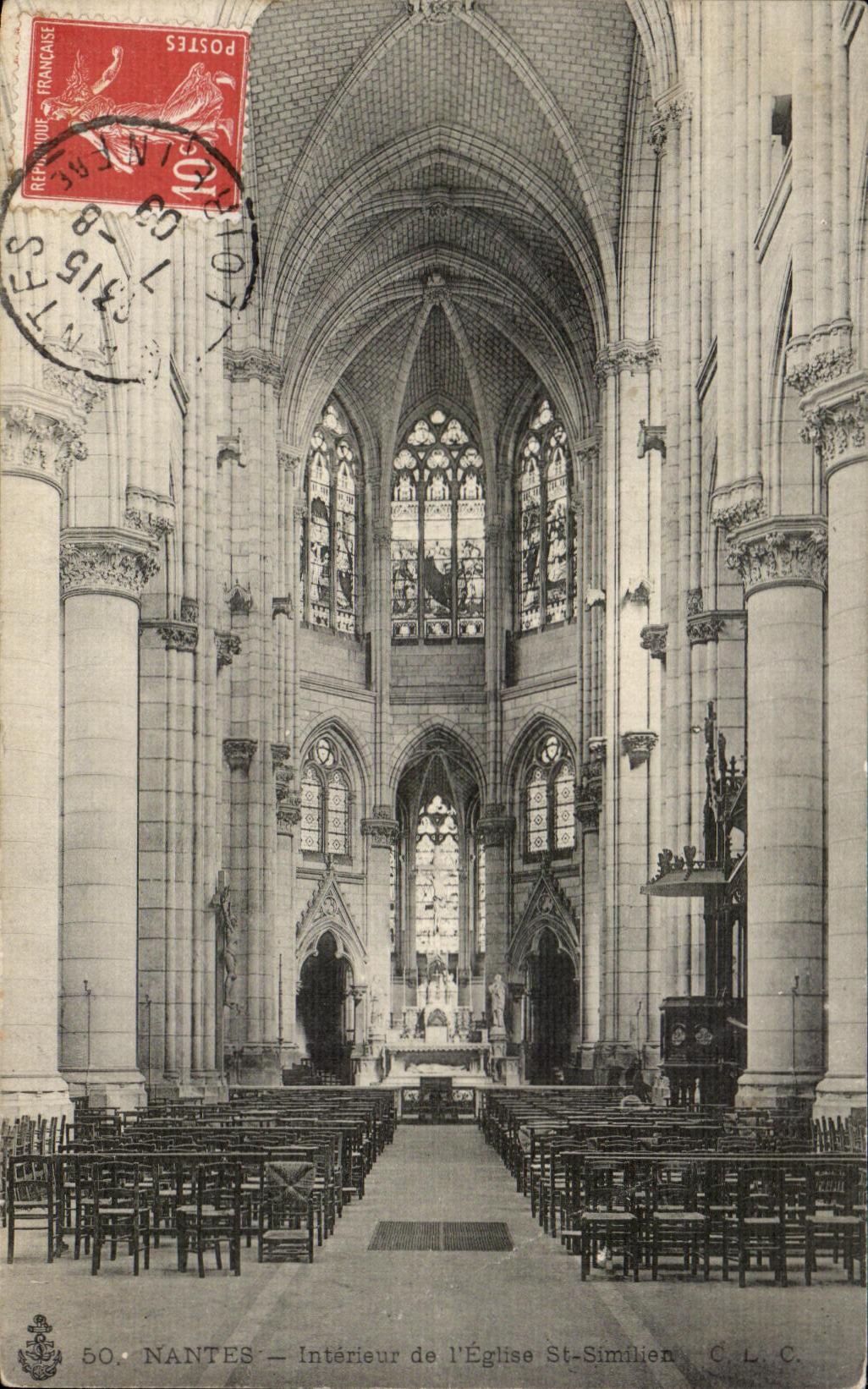 CPA Nantes Interieur de L'Eglise St Similien