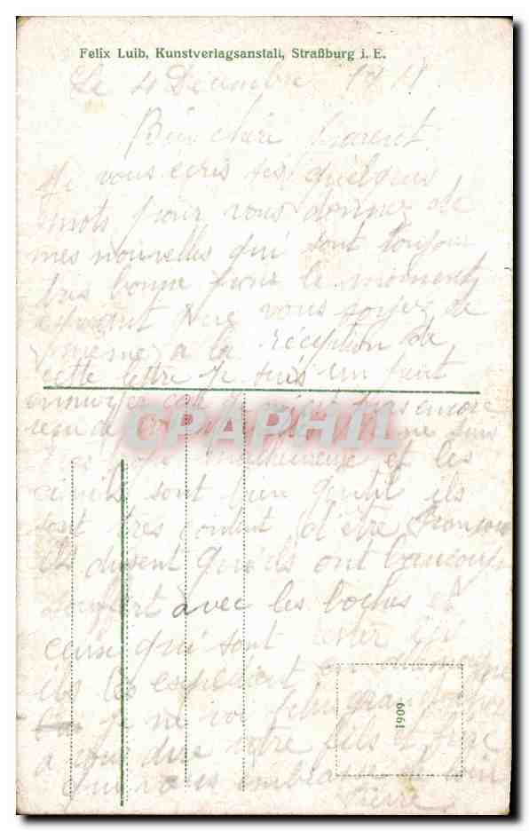 CPA Strassburg Ie Munster  — Verso