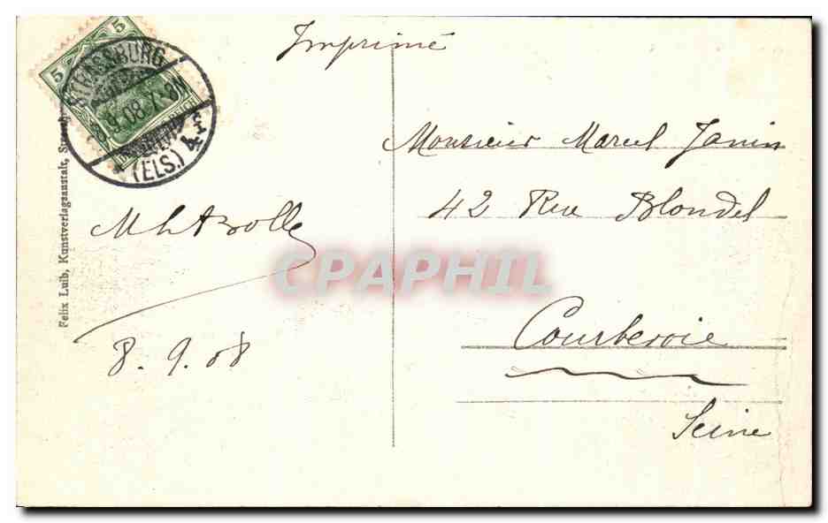 CPA Strassburg Universitat Universite Strasbourg  — Verso
