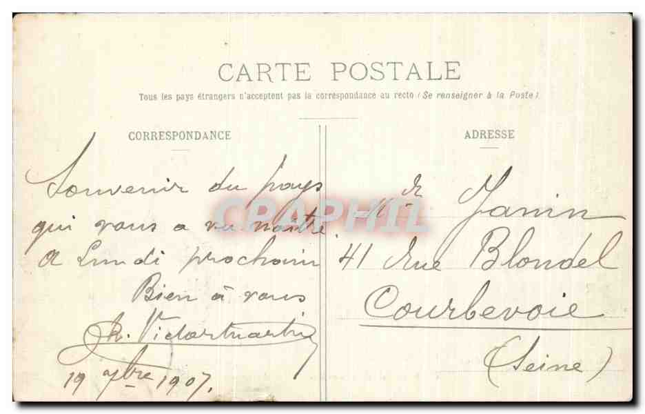 CPA Nancy Hemicycle de la Carriere Palais du Governement  — Verso